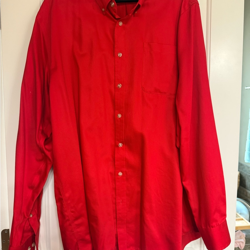 Men’s Lands' End Bold Red Polo Shirt XXL